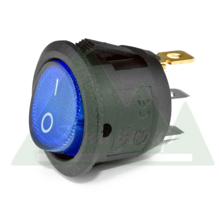 Saklar KCD1 bulat LED 3Pin-Biru