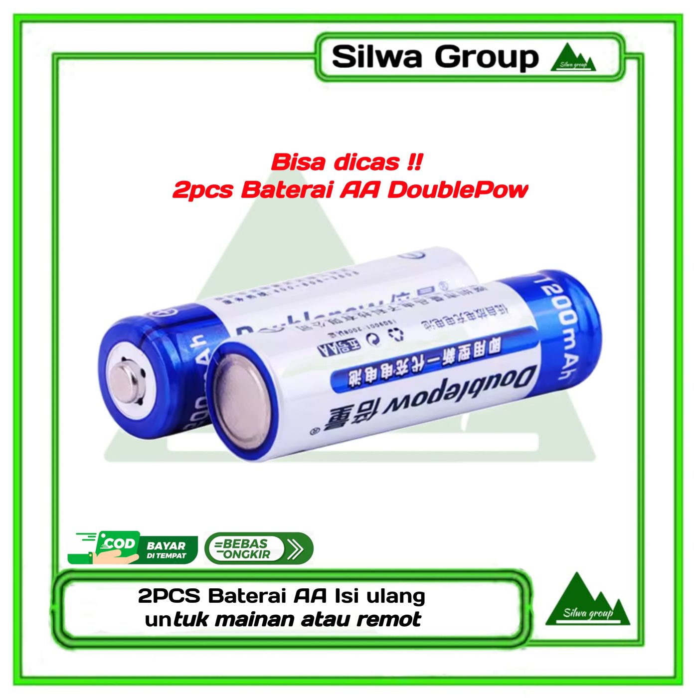 Baterai cas AA Doublepow 1200mAh