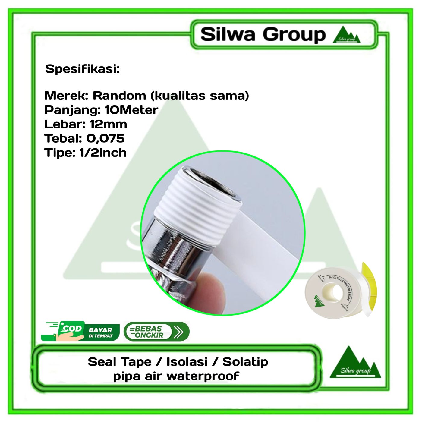 Seal tape solasi sambungan pipa air waterproof